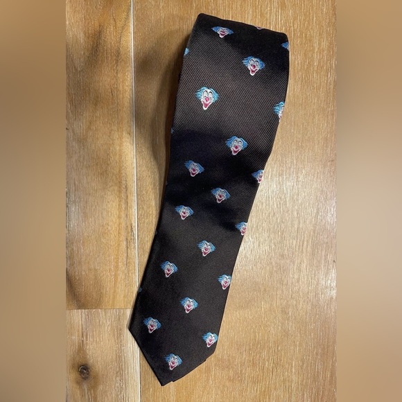 Drake’s Michael Drake Clown Brown Silk Handmade Tie Made in England Very Rare
